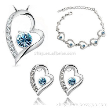 Snappy Wedding Jewelry Set Platinum Plated AAA Zirconia jewelry